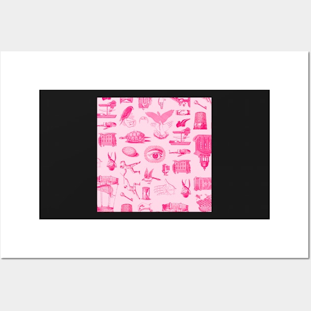 Wingbats - Gothic Miscellany in pink. Wall Art by winterwinter